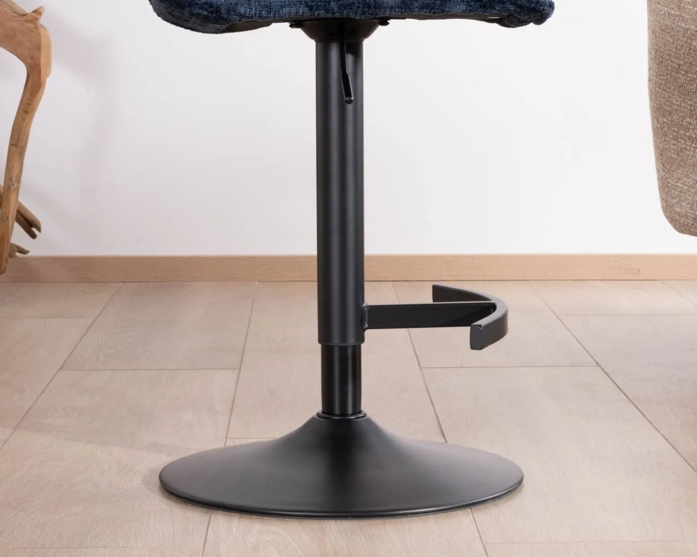 Clearance Lot de 2 chaises hautes matelassées réglables en hauteur "Topley" tissu coloris bleu nuit Chaise De Bar