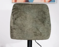 Online Lot de 2 chaises hautes réglables et pivotantes en velours vert kaki "Zoung" pied métal noir Chaise De Bar