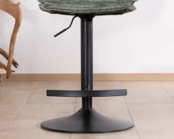 Best Lot de 2 chaises hautes réglables en hauteur "Topley" confort matelassé en velours vert sauge Chaise De Bar