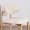 Sale Lot de 2 chaises mi-hauteur style scandinave en tissu blanc cassé "Arpège" pieds métal aspect bois clair Tabouret De Bar
