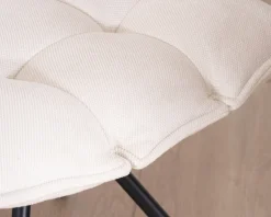 Hot Lot de 2 chaises pivotantes 360° "Cassidy" design et matelassées en tissu blanc cassé Chaise