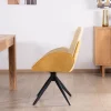 Lot de 2 chaises pivotantes en tissu bi matières jaune "Eddy" avec pieds métal Chaise