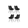 Hot Lot de 4 chaises scandinaves grises et noires tissu et métal "Dina" Chaise