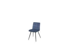 Hot Lot de 4 chaises scandinaves tissu bleu métal noir