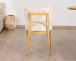 Discount Lot de 2 chaises style scandinave en frêne naturel et tissu beige