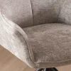 Clearance Lot de 2 chaises tournantes en tissu gris clair et pieds métal "Ewing" Chaise