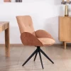 Outlet Lot de 2 chaises tournantes en tissu bi-texturé terracotta "Eddy" et pieds métal Chaise