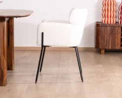 Best Lot de 2 chaises vintage en tissu blanc