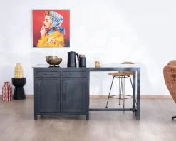 Online Îlot de cuisine noir avec coin repas