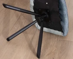 Clearance Lot de 2 fauteuils de repas contemporains pivotants sur pied métal noir 