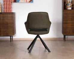 Hot Lot de 2 fauteuils de repas enveloppants en tissu bi texture vert