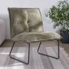 Best Lot de 2 fauteuils sans accoudoirs en velours cotelé kaki "Calvin" Fauteuil