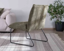 Best Lot de 2 fauteuils sans accoudoirs en velours cotelé kaki