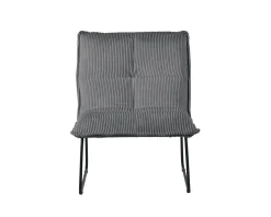 Outlet Lot de 2 fauteuils sans accoudoirs en velours cotelé gris "Calvin" Fauteuil