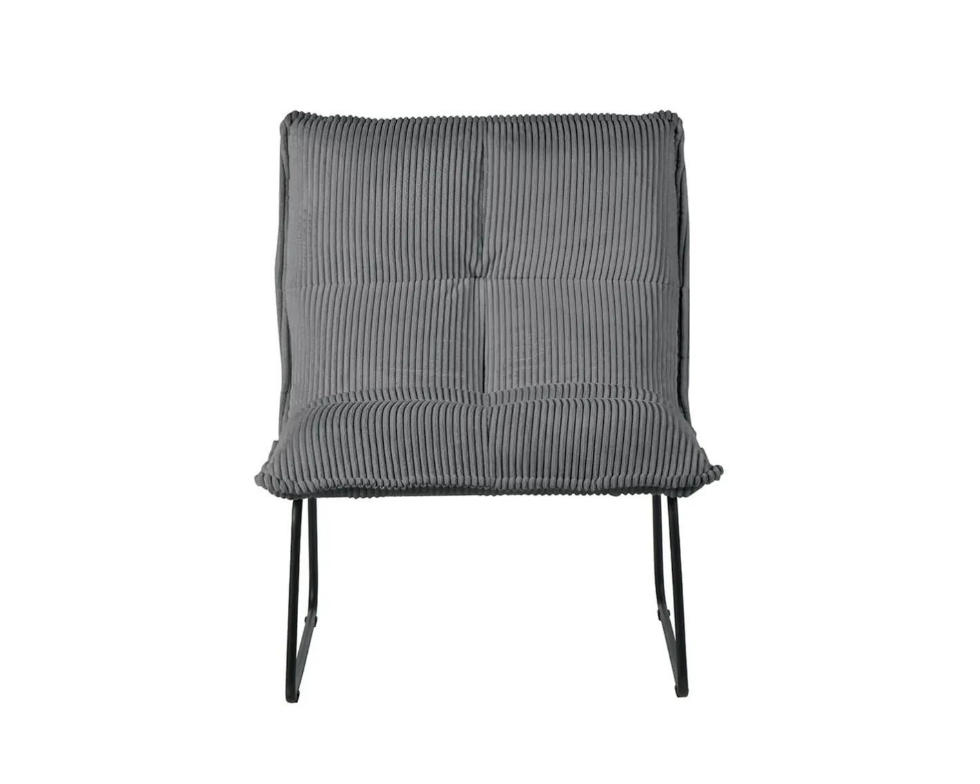 Outlet Lot de 2 fauteuils sans accoudoirs en velours cotelé gris "Calvin" Fauteuil