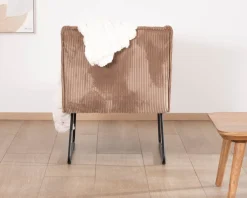 Hot Lot de 2 fauteuils sans accoudoirs en velours côtelé camel "Calvin" Fauteuil