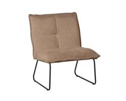 Hot Lot de 2 fauteuils sans accoudoirs en velours côtelé camel 