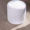 Discount Lot de 2 petits poufs ronds en velours blanc "Snaw" Décoration