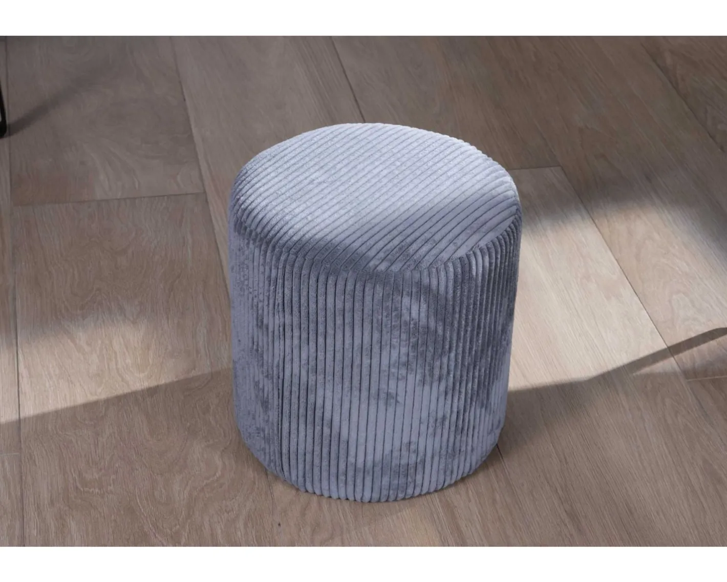 Discount Lot de 2 poufs ronds en velours côtelé gris "Snaw" diamètre 35 cm Décoration