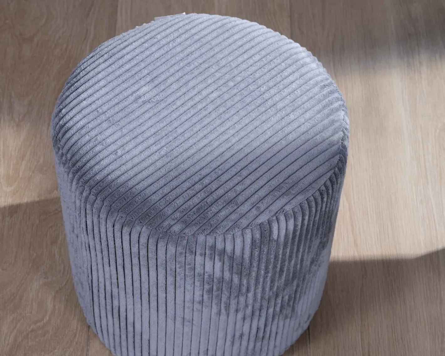 Discount Lot de 2 poufs ronds en velours côtelé gris "Snaw" diamètre 35 cm Décoration