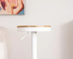 Best Lot de 2 tabourets ajustables en hauteur en métal blanc 