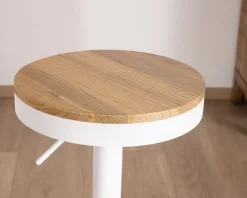 Best Lot de 2 tabourets ajustables en hauteur en métal blanc 