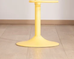 Sale Lot de 2 tabourets en métal jaune acidulé avec assise bois 