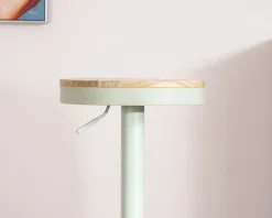 Clearance Lot de 2 tabourets réglables avec assise bois