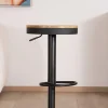 Online Lot de 2 tabourets réglables en hauteur avec assise bois "Juo" en métal noir Tabouret De Bar