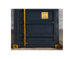 Best Meuble bar container esprit récup en métal bleu nuit et bois 