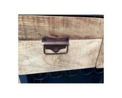 Best Meuble bar container esprit récup en métal bleu nuit et bois 