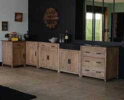 Clearance Meuble bois massif de cuisine 1 porte 