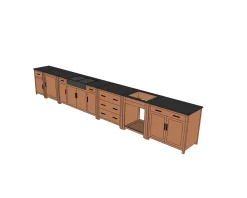 Clearance Meuble bois massif de cuisine 1 porte 