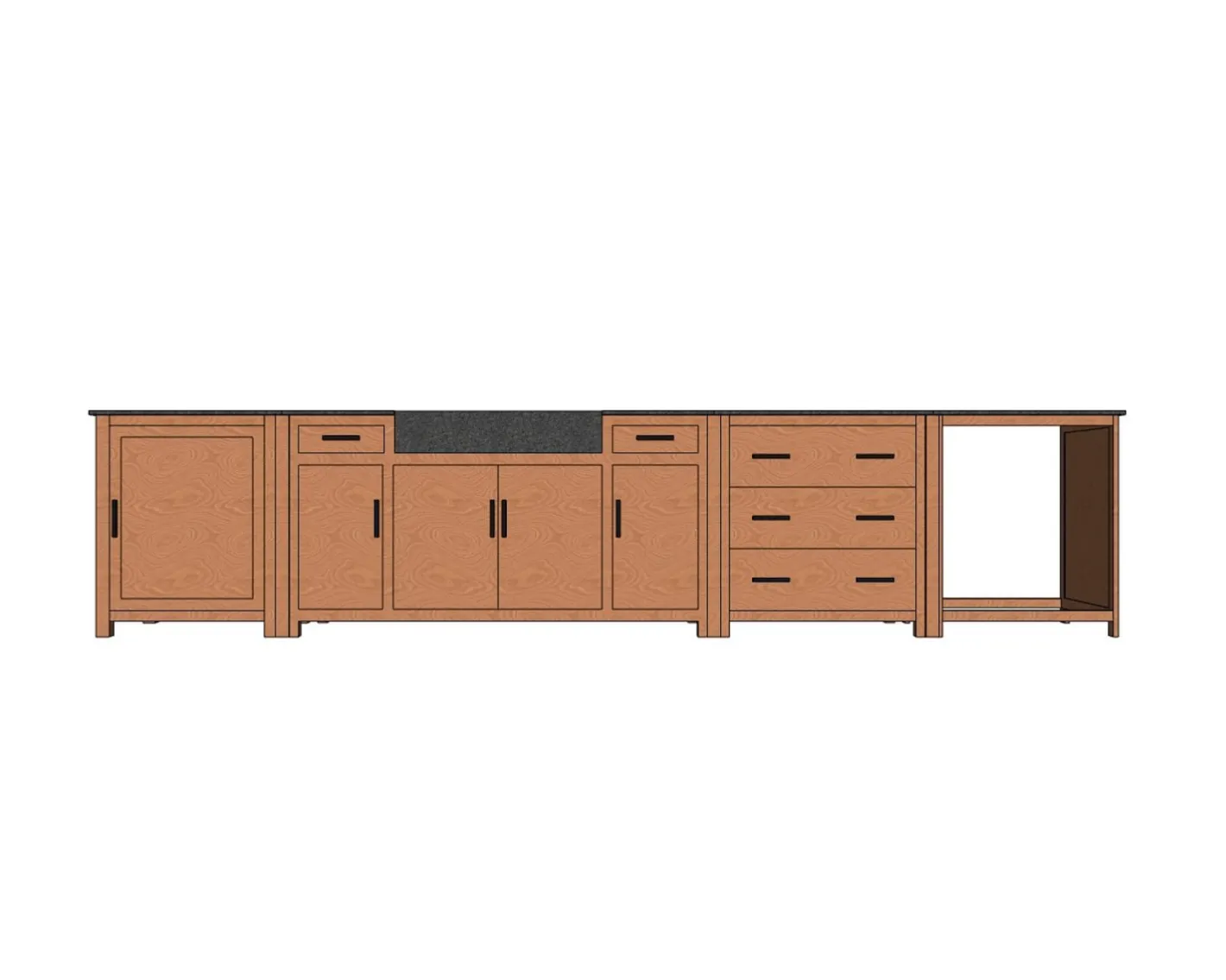 Clearance Meuble de cuisine bois massif 1 porte 1 tiroir "Grand Chef" Eléments De Cuisine