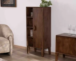 Outlet Meuble de rangement bas en manguier massif foncé