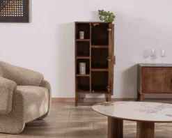 Outlet Meuble de rangement bas en manguier massif foncé