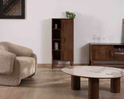 Outlet Meuble de rangement bas en manguier massif foncé