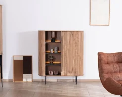 Discount Meuble de rangement design rétro "Bopee" étagères avec éclairage LED Rangement|Buffet Et Bahut