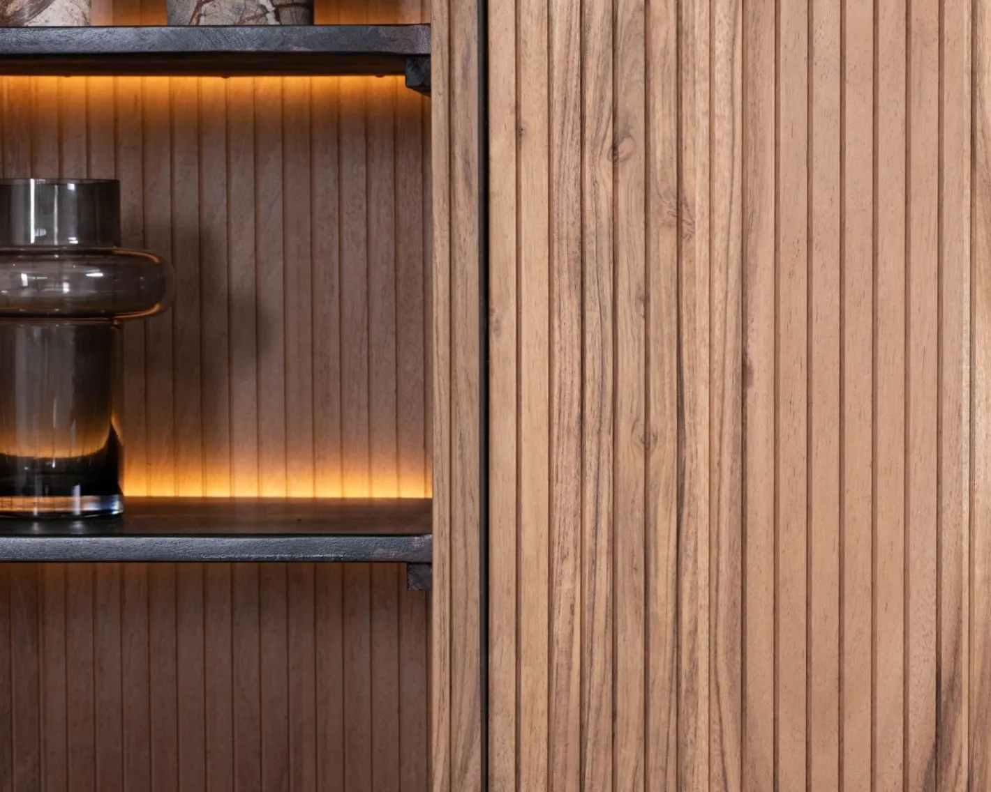 Discount Meuble de rangement design rétro "Bopee" étagères avec éclairage LED Rangement|Buffet Et Bahut