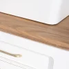 Hot Meuble de salle bain double en acacia naturel et blanc "Trégastel" Meuble Sous Vasque