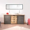 Discount Meuble de salle de bain "Caractère" 180 cm 2 vasques Meuble Sous Vasque
