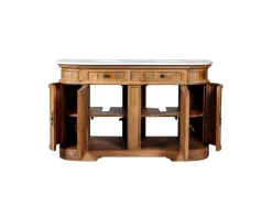 Online Meuble de salle de bain deux vasques bois et quartz 150cm 
