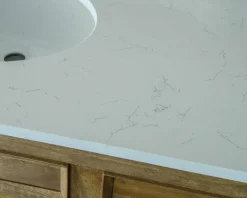 Online Meuble de salle de bain 2 vasques manguier et quartz blanc