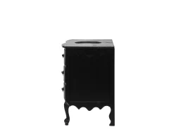 Meuble salle de bain en manguier noir et pierre tiroirs rétro style commode Meuble Sous Vasque