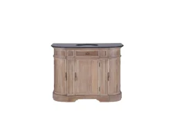 Hot Meuble salle de bain pierre 1 vasque bois massif arrondi