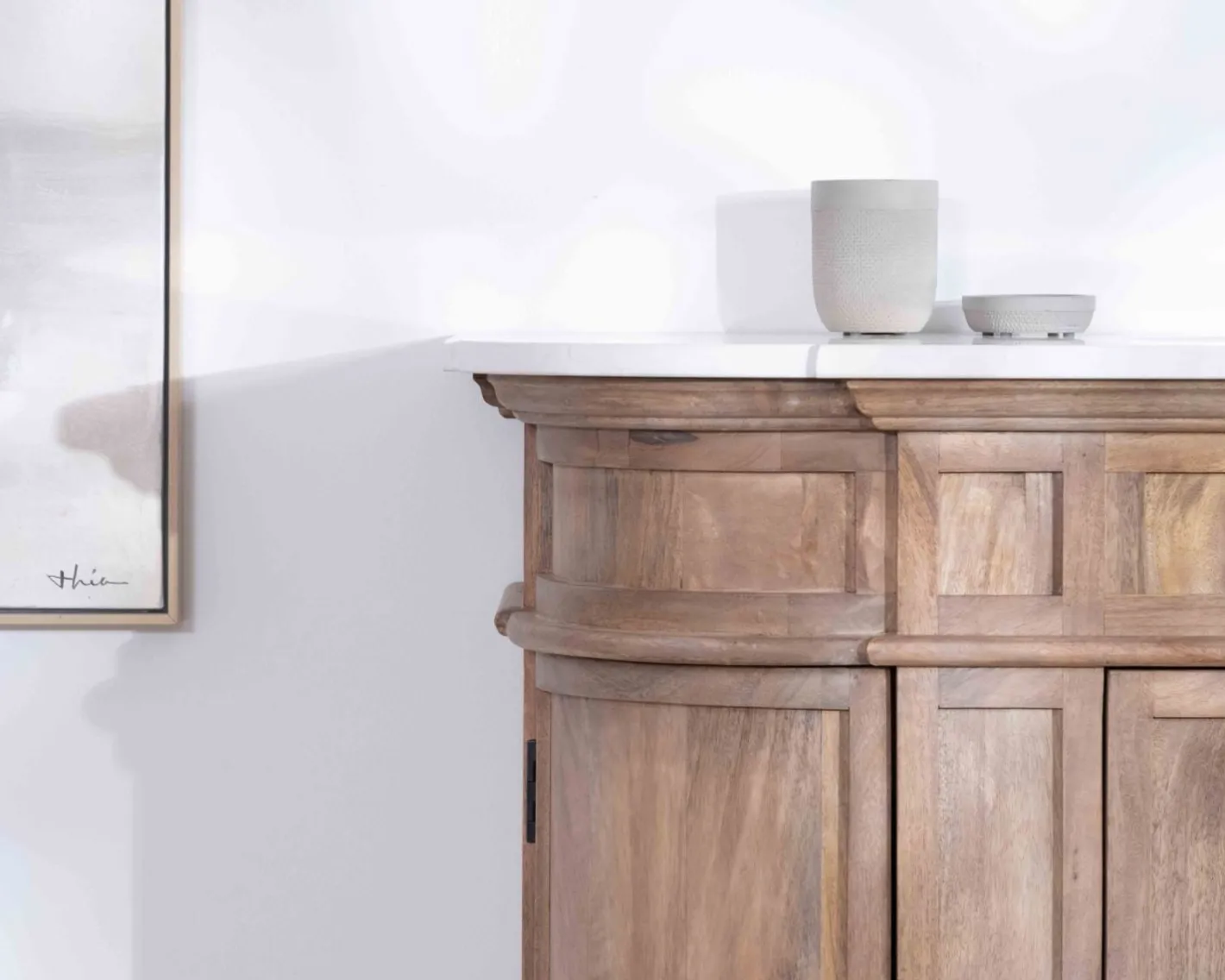 Discount Meuble salle de bain 1 vasque manguier massif quartz blanc "Églantine" Meuble Sous Vasque