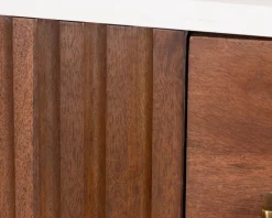 Sale Meuble simple vasque en manguier foncé "Malova" 90 cm style rétro chic Meuble Sous Vasque