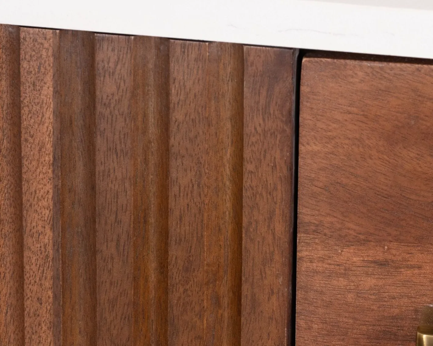 Sale Meuble simple vasque en manguier foncé "Malova" 90 cm style rétro chic Meuble Sous Vasque
