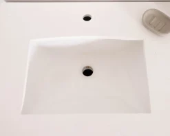 Sale Meuble simple vasque en manguier foncé