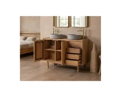 Discount Meuble sous vasque 120 cm avec portes et tiroirs